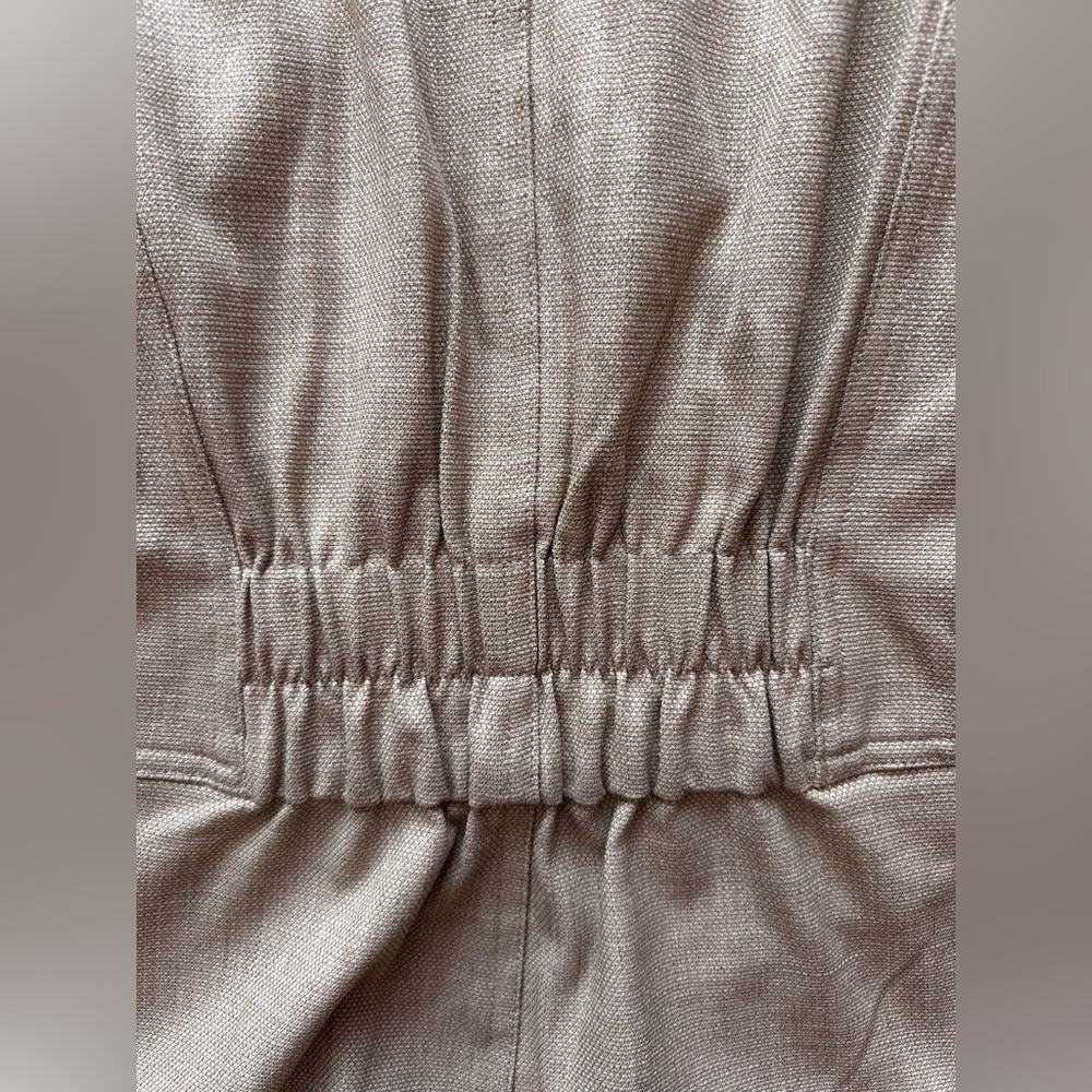 Maison d’Amélie Paris Tailored Vest Beige Linen Blend Peplum Waistcoat Elegant - Picture 7 of 7